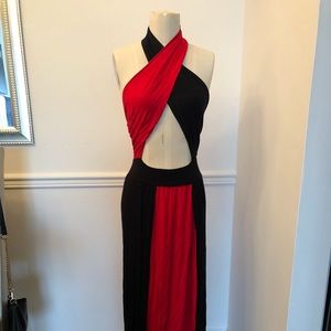 Long Summer dress Red/Black